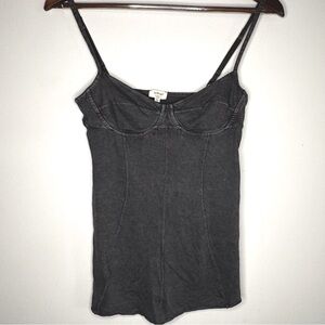 Y2K VINTAGE Aritzia Wilfred Bustier Tank Top Gray Pima Cotton XS EUC